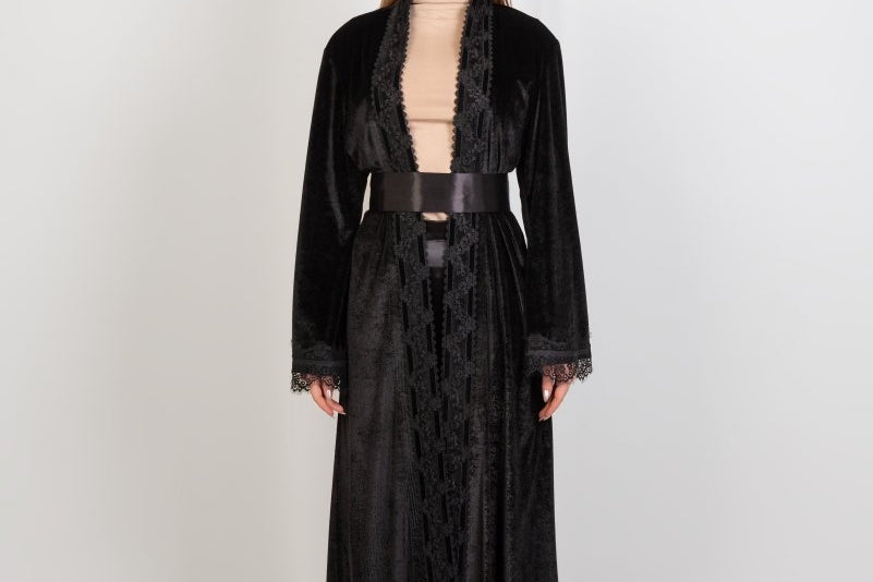 Hushy Velvet Kaftan - Black - Hushy Wear