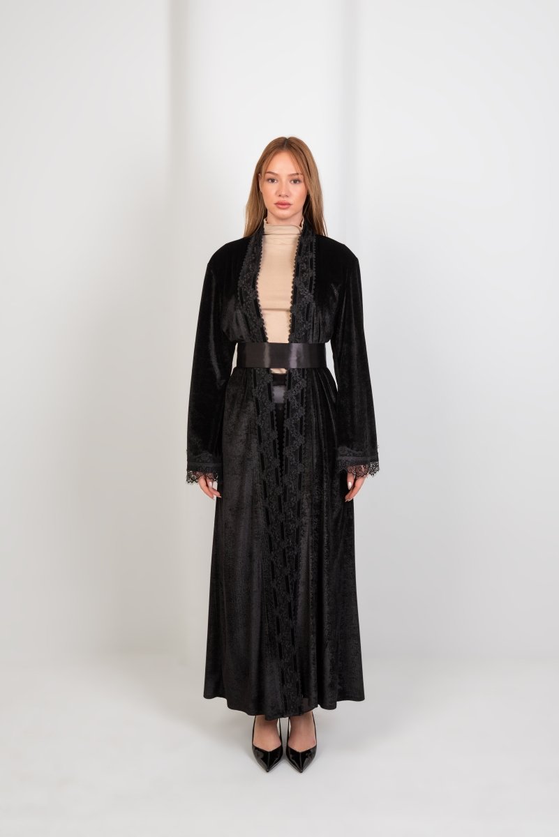 Hushy Velvet Kaftan - Black - Hushy Wear