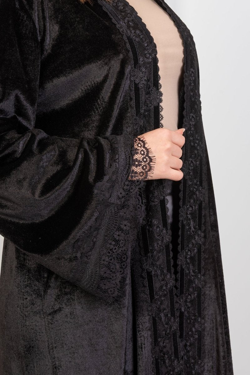 Hushy Velvet Kaftan - Black - Hushy Wear