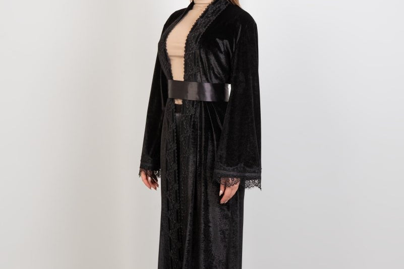 Hushy Velvet Kaftan - Black - Hushy Wear