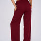 Burgundy Belted Wide-Leg Pants featuring a high-waisted fit, detachable belt, and flowing wide-leg silhouette for a sophisticated and modern look.