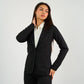 Black Single-Button Blazer featuring a structured fit, tailored silhouette, and a sleek single-button closure, perfect for office wear or smart-casual styling.
