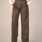 Brown High-Waist Wool Classic Trousers featuring a tailored straight-leg fit, premium wool fabric, and a sleek high-waisted design for a sophisticated look.