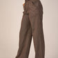 Brown High-Waist Wool Classic Trousers featuring a tailored straight-leg fit, premium wool fabric, and a sleek high-waisted design for a sophisticated look.