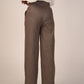 Brown High-Waist Wool Classic Trousers featuring a tailored straight-leg fit, premium wool fabric, and a sleek high-waisted design for a sophisticated look.