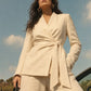 Elegant Linen Wide-Leg Trousers – Offwhite