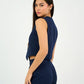 Navy Classic Vest & Pleated Straight Pants Set - Hushy Wear