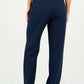 Navy Pleated Straight - Leg Trousers - Hushy Wear