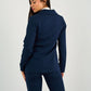 Navy Single - Button Tailored Blazer - Hushy Wear