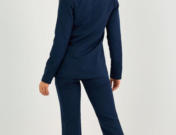 Navy Single - Button Tailored Blazer - Hushy Wear
