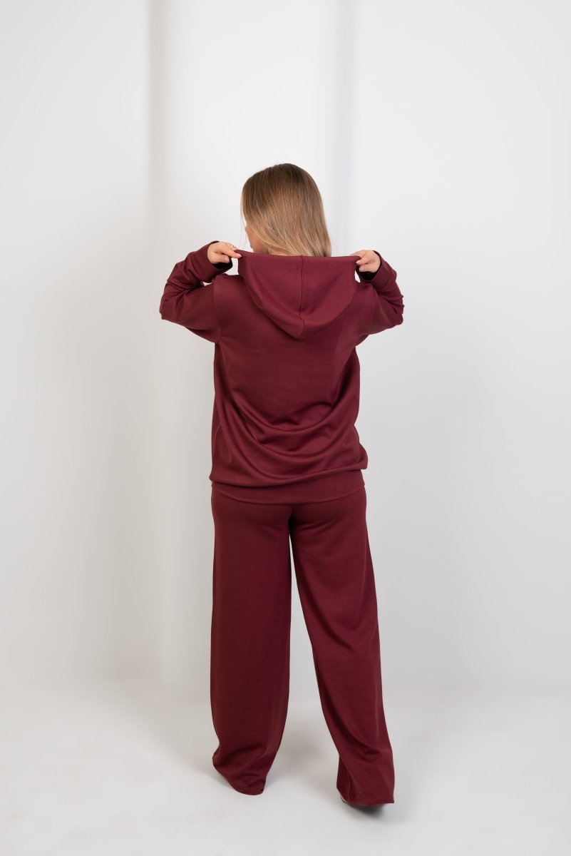 Oversized Hoodie – Burgundy - Hushy Wear