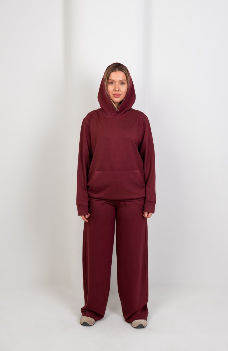 Oversized Hoodie – Burgundy - Hushy Wear