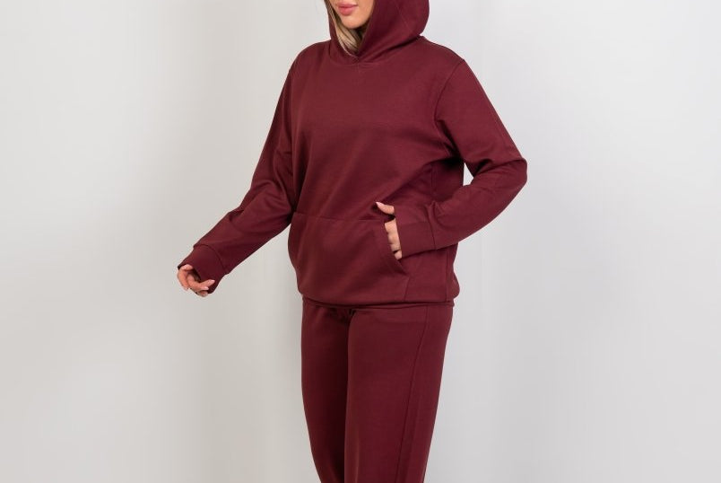 Oversized Hoodie – Burgundy - Hushy Wear