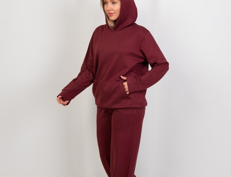 Oversized Hoodie – Burgundy - Hushy Wear