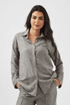 Oversized Linen Gray Shirt - Hushy Wear