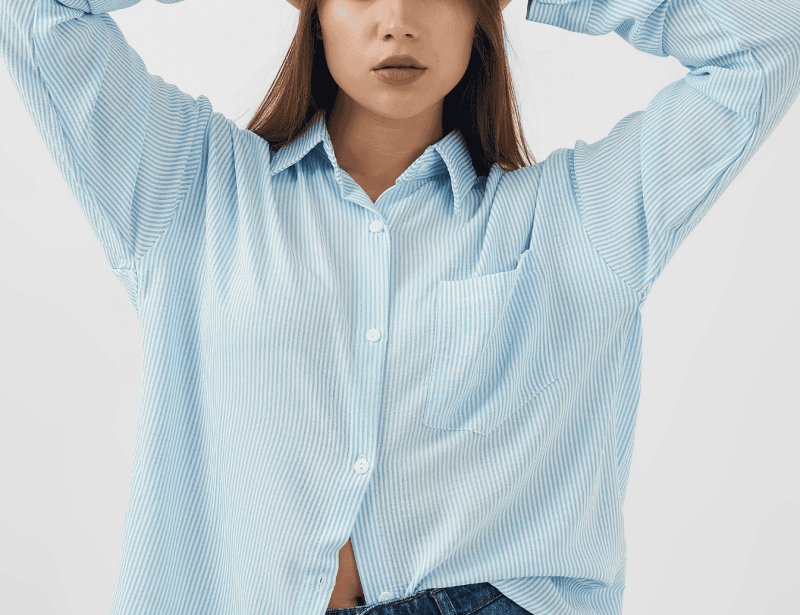 Oversized Shirt In Baby Blue - Hushy Wear