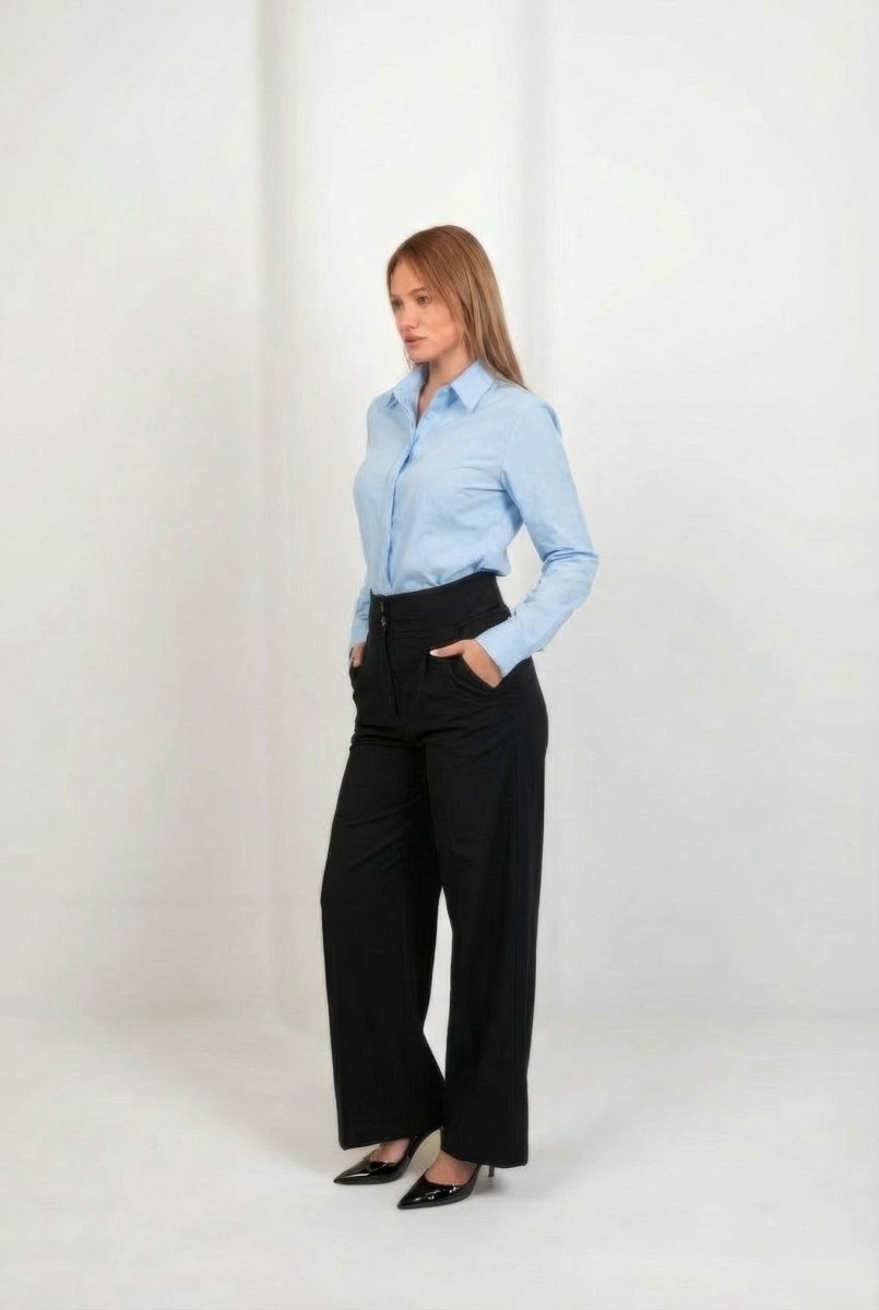 Premium High Waist Trouser - Black - Hushy Wear