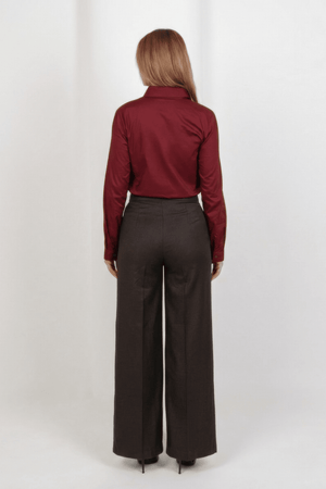 Premium High Waist Trouser - Brown - Hushy Wear