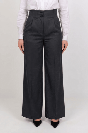 Premium High Waist Trouser - Gray - Hushy Wear