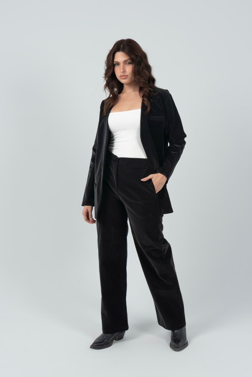 Relaxed Fit Blazer Waterproof Leather (Blazer Only) - Black - Hushy Wear