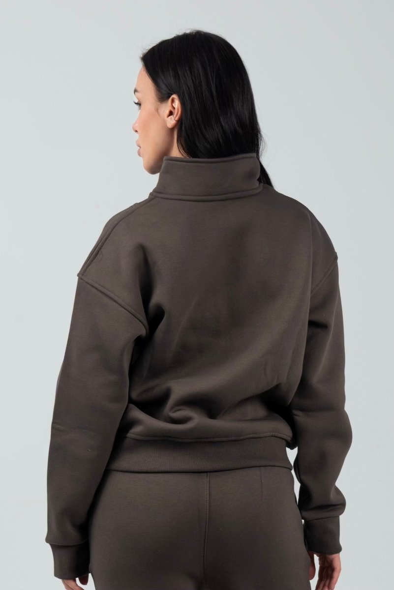 Relaxed Fit Half - Zip Sweater & Pants Set – Charcoal - Hushy Wear