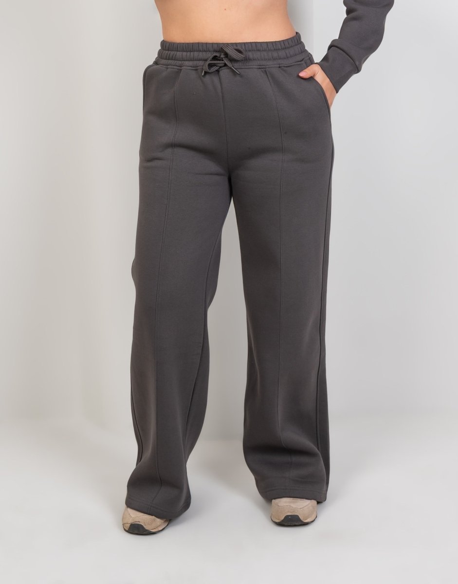 Relaxed Fit Half - Zip Sweater & Pants Set – Gray - Hushy Wear