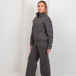 Relaxed Fit Half - Zip Sweater & Pants Set – Gray - Hushy Wear