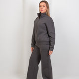 Relaxed Fit Half - Zip Sweater & Pants Set – Gray - Hushy Wear