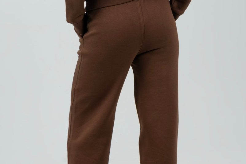 Relaxed Fit Half - Zip Sweater & Pants Set – Mocha - Hushy Wear
