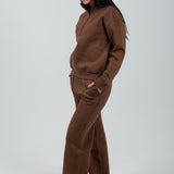 Relaxed Fit Half - Zip Sweater & Pants Set – Mocha - Hushy Wear