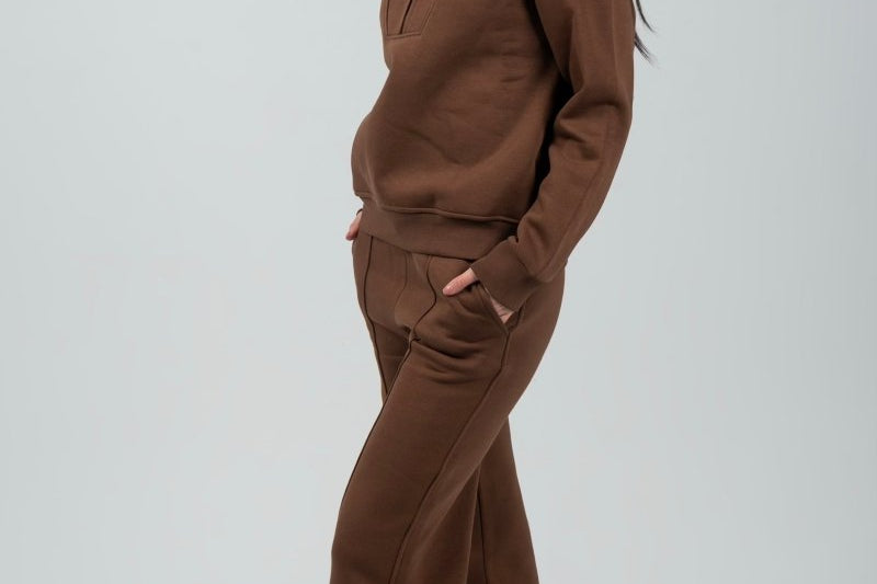 Relaxed Fit Half - Zip Sweater & Pants Set – Mocha - Hushy Wear