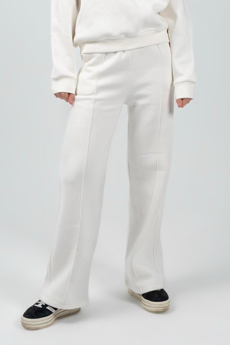 Relaxed Fit Half - Zip Sweater & Pants Set – Offwhite - Hushy Wear