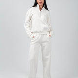 Relaxed Fit Half - Zip Sweater & Pants Set – Offwhite - Hushy Wear