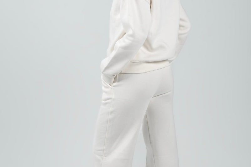 Relaxed Fit Half - Zip Sweater & Pants Set – Offwhite - Hushy Wear