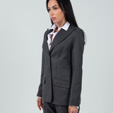 Relaxed Fit Two Button Blazer (Blazer Only) - Gray - Hushy Wear