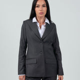 Relaxed Fit Two Button Blazer (Blazer Only) - Gray - Hushy Wear
