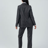 Relaxed Fit Two Button Blazer (Blazer Only) - Gray - Hushy Wear
