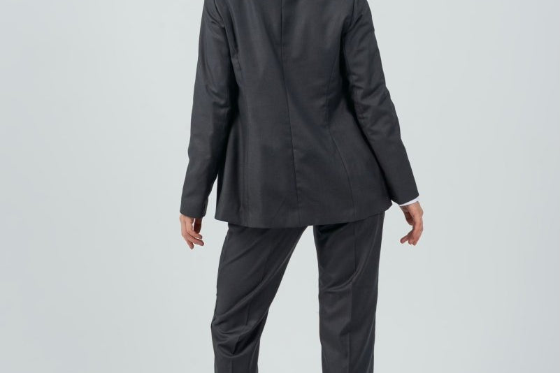 Relaxed Fit Two Button Blazer (Blazer Only) - Gray - Hushy Wear