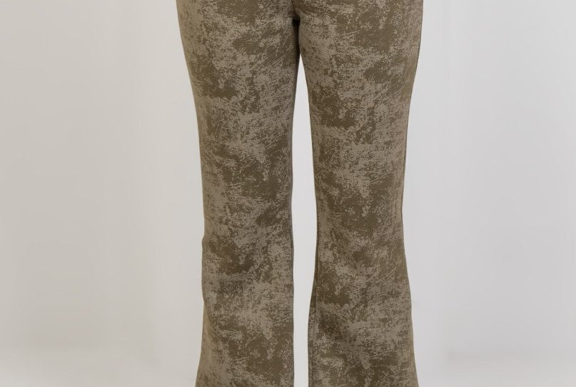 Relaxed Fit Washed Pants – Olive - Hushy Wear