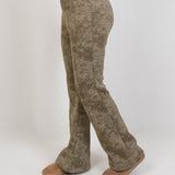Relaxed Fit Washed Pants – Olive - Hushy Wear