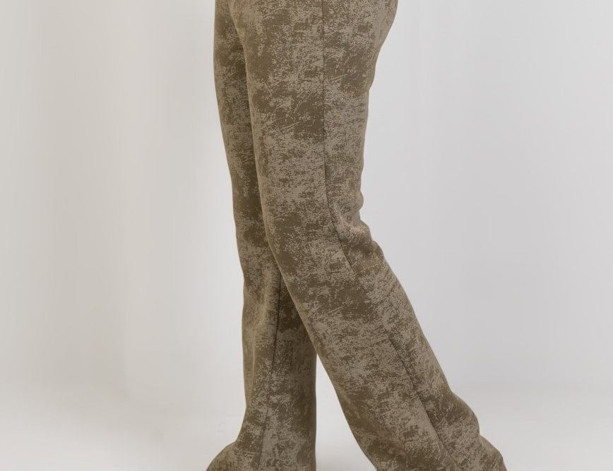 Relaxed Fit Washed Pants – Olive - Hushy Wear