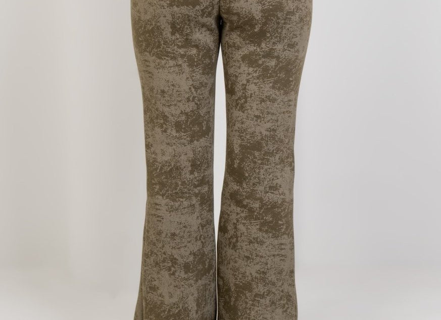 Relaxed Fit Washed Pants – Olive - Hushy Wear