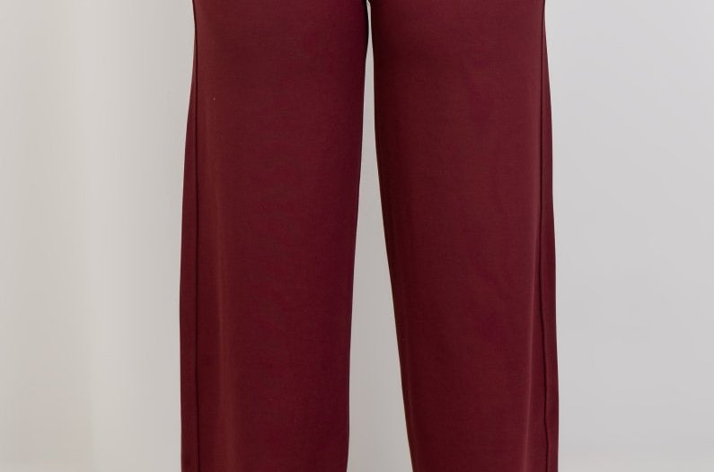 Relaxed Straight Sweatpants - Burgundy - Hushy Wear