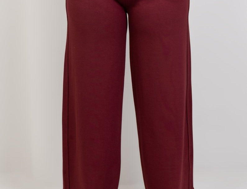 Relaxed Straight Sweatpants - Burgundy - Hushy Wear