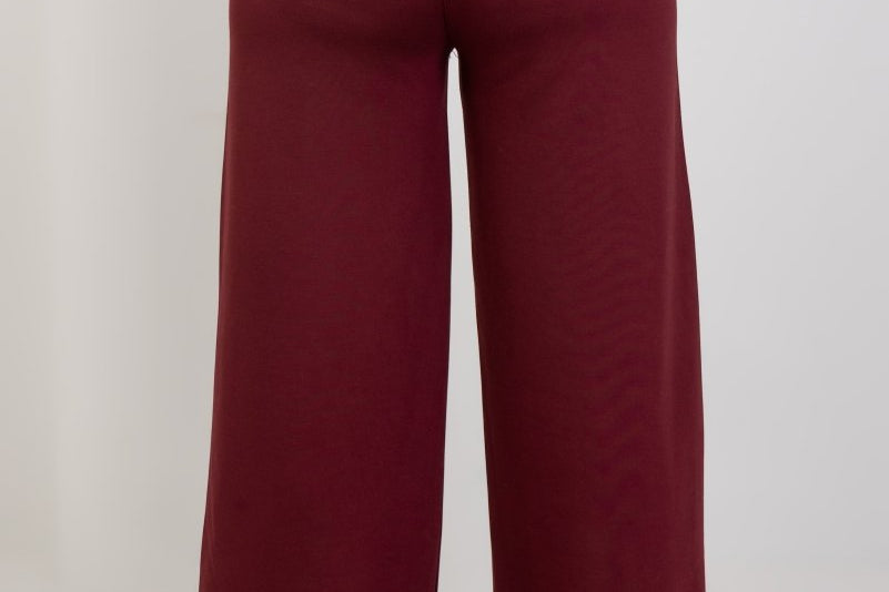 Relaxed Straight Sweatpants - Burgundy - Hushy Wear
