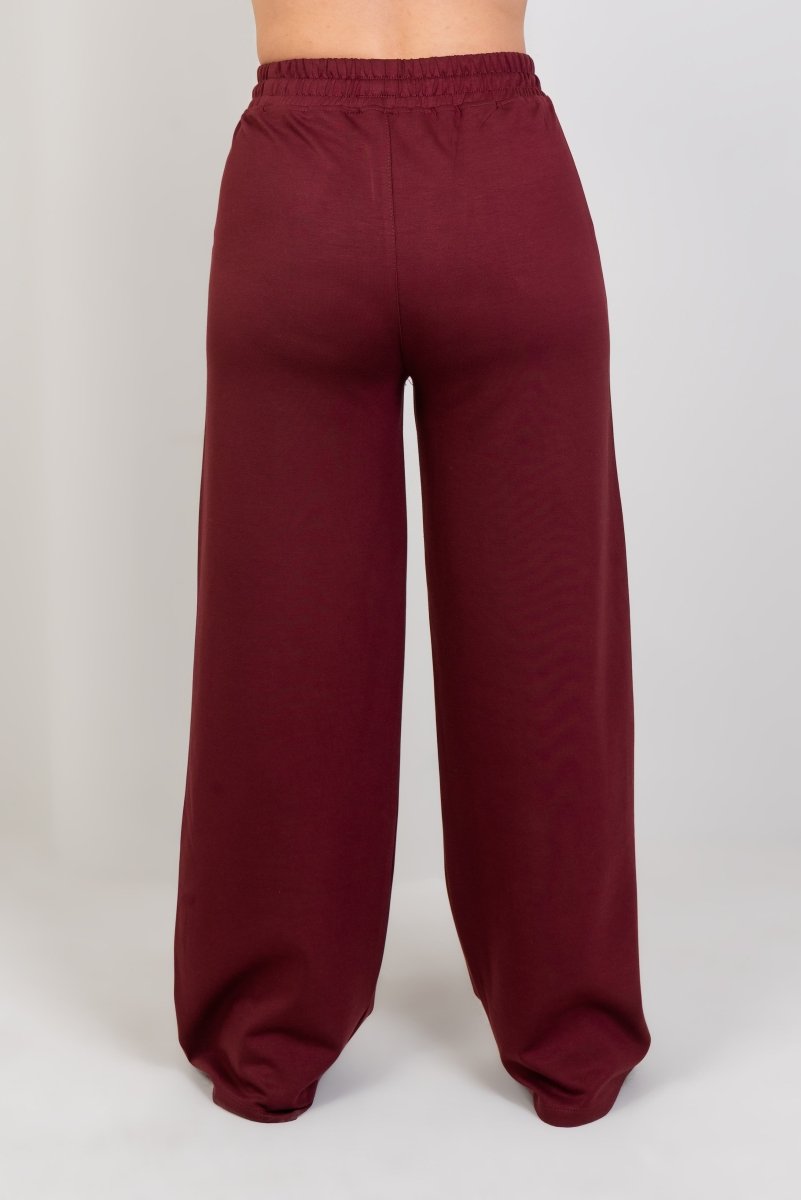 Relaxed Straight Sweatpants - Burgundy - Hushy Wear