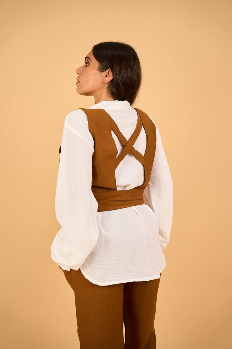 RINI - Full Vest Set - Brown - Hushy Wear