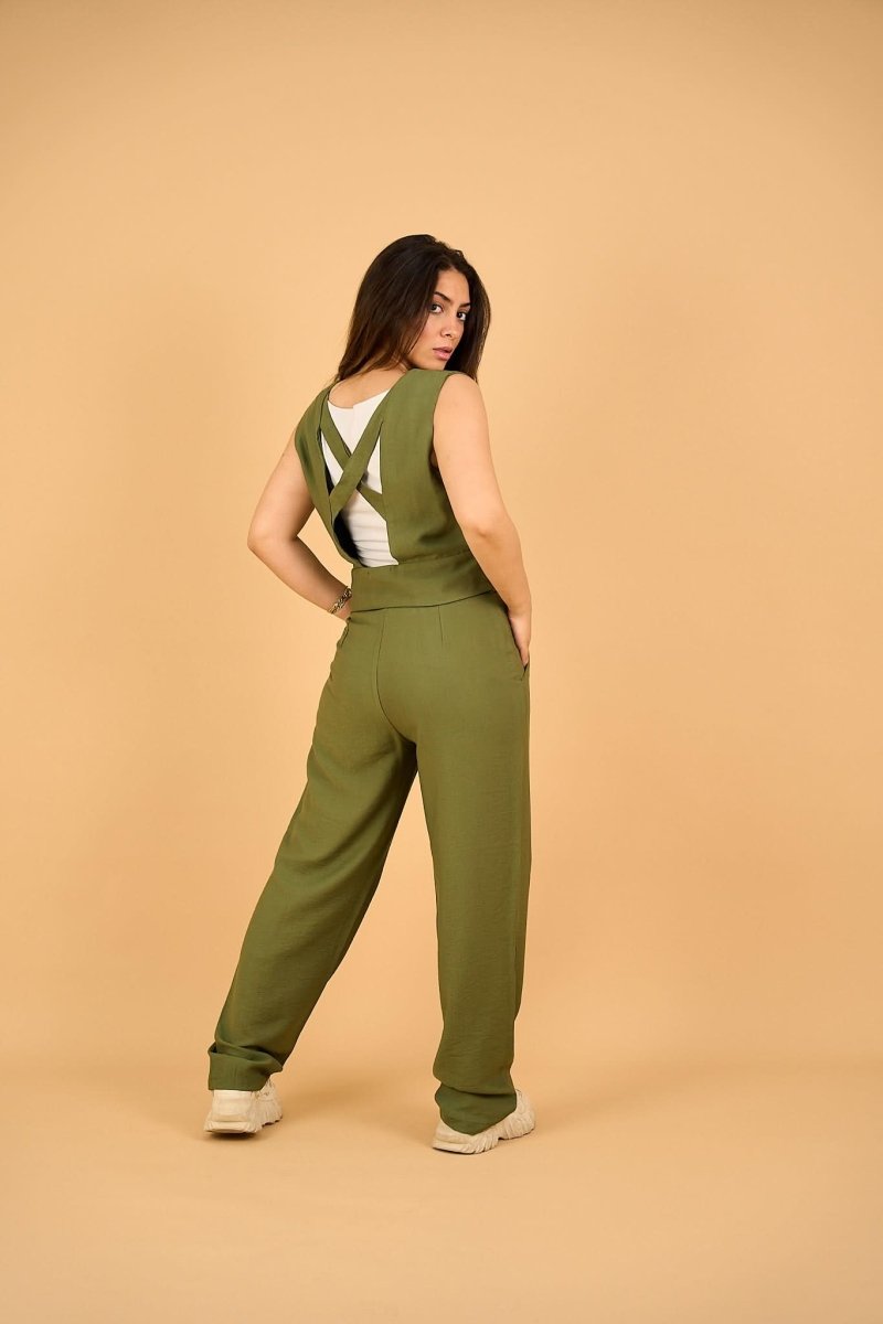 RINI - Full Vest Set - Olive - Hushy Wear