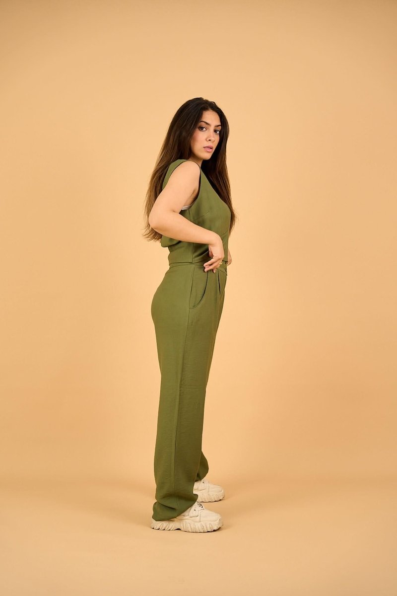 RINI - Full Vest Set - Olive - Hushy Wear