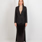 Satin High Waisted Maxi Skirt - Black - Hushy Wear